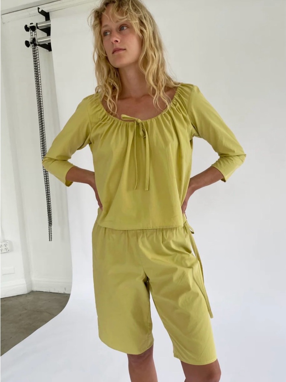 Brooke Callahan Scoop Top Blouse with Front Tie